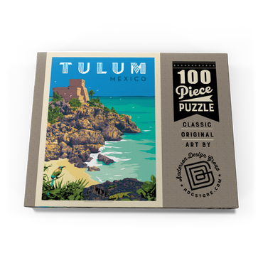 Darstellung des Puzzle Motivs Mexico: Tulum, Vintage Poster 100 Puzzle Schachtel Ansicht3