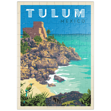 Darstellung des Puzzle Motivs puzzleplate Mexico: Tulum, Vintage Poster 100 Puzzle