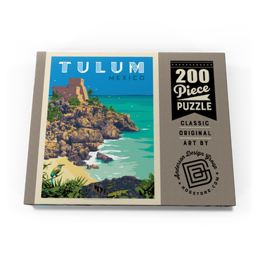 Darstellung des Puzzle Motivs Mexico: Tulum, Vintage Poster 200 Puzzle Schachtel Ansicht3