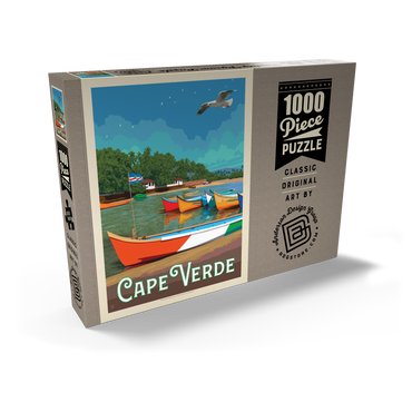 Darstellung des Puzzle Motivs Cape Verde: A Volcanic Archipelago, Vintage Poster 1000 Puzzle Schachtel Ansicht2