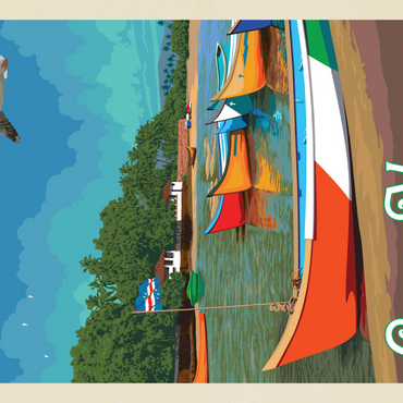 Darstellung des Puzzle Motivs Cape Verde: A Volcanic Archipelago, Vintage Poster 1000 Puzzle 3D Modell