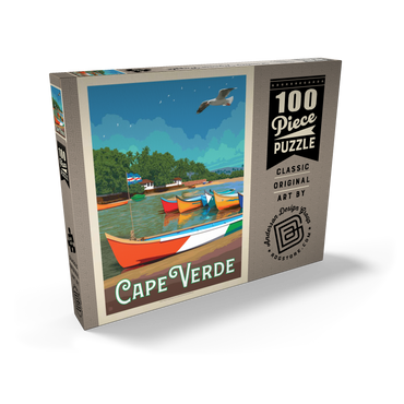 Darstellung des Puzzle Motivs Cape Verde: A Volcanic Archipelago, Vintage Poster 100 Puzzle Schachtel Ansicht2