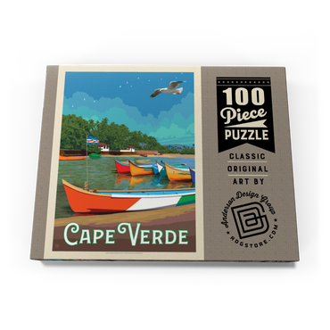 Darstellung des Puzzle Motivs Cape Verde: A Volcanic Archipelago, Vintage Poster 100 Puzzle Schachtel Ansicht3