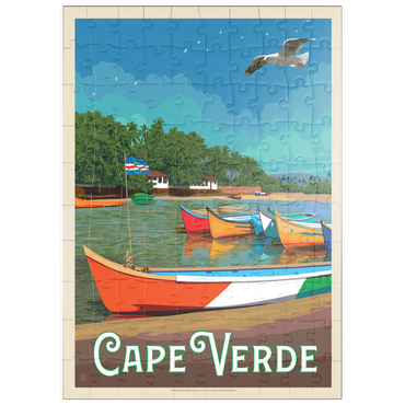 Darstellung des Puzzle Motivs puzzleplate Cape Verde: A Volcanic Archipelago, Vintage Poster 100 Puzzle