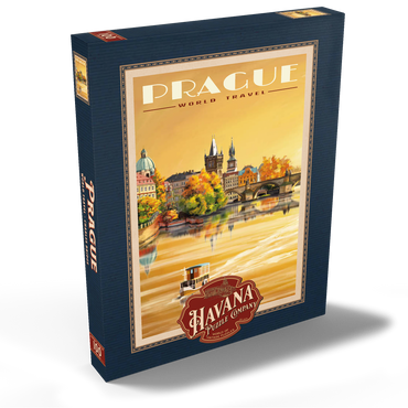 Darstellung des Puzzle Motivs Prague, Charles Bridge - A Sunset's Old Town View 100 Puzzle Schachtel Ansicht2