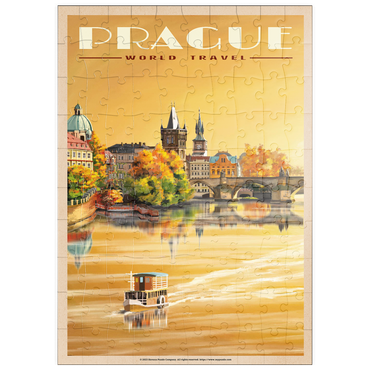 Darstellung des Puzzle Motivs puzzleplate Prague, Charles Bridge - A Sunset's Old Town View 100 Puzzle