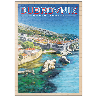 Darstellung des Puzzle Motivs puzzleplate Dubrovnik, Croatia - A Jewel of the Dalmatian Coast, Vintage Travel Poster 200 Puzzle