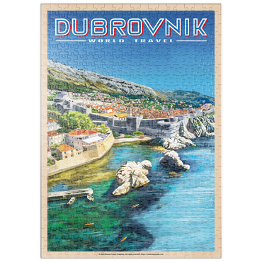 Darstellung des Puzzle Motivs puzzleplate Dubrovnik, Croatia - A Jewel of the Dalmatian Coast, Vintage Travel Poster 500 Puzzle