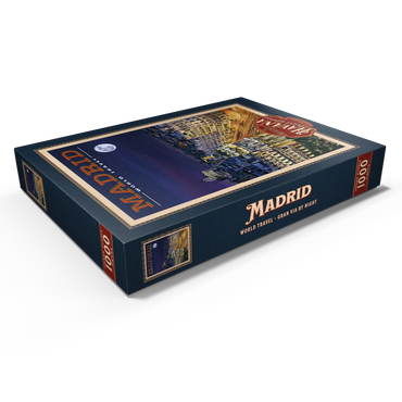 Darstellung des Puzzle Motivs Madrid, Spain - Gran Vía by Night, Vintage Travel Poster 1000 Puzzle Schachtel Ansicht1