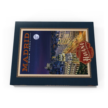 Darstellung des Puzzle Motivs Madrid, Spain - Gran Vía by Night, Vintage Travel Poster 100 Puzzle Schachtel Ansicht3