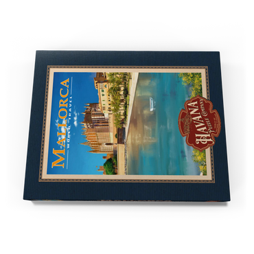 Darstellung des Puzzle Motivs Palma de Mallorca, Spain - The Enchanting Santa Maria Cathedral by the Sea, Vintage Travel Poster 100 Puzzle Schachtel Ansicht3
