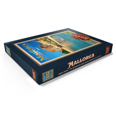 Darstellung des Puzzle Motivs Palma de Mallorca, Spain - The Enchanting Santa Maria Cathedral by the Sea, Vintage Travel Poster 200 Puzzle Schachtel Ansicht1