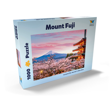 Darstellung des Puzzle Motivs Kirschblüte an der Chureito Pagode mit Blick auf den Mount Fuji - Japan 1000 Puzzle Schachtel Ansicht2