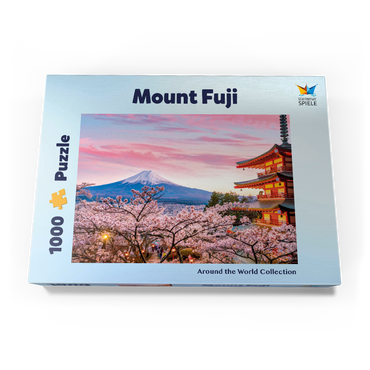 Darstellung des Puzzle Motivs Kirschblüte an der Chureito Pagode mit Blick auf den Mount Fuji - Japan 1000 Puzzle Schachtel Ansicht3