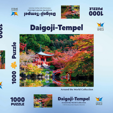 Darstellung des Puzzle Motivs Daigoji-Tempel im Herbst, Kyoto, Japan 1000 Puzzle Schachtel 3D Modell