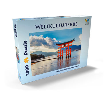 Darstellung des Puzzle Motivs O-Torii-Tor vor dem Itsukushima Schrein auf der Insel Miyajima - Hiroshima, Japan 1000 Puzzle Schachtel Ansicht2