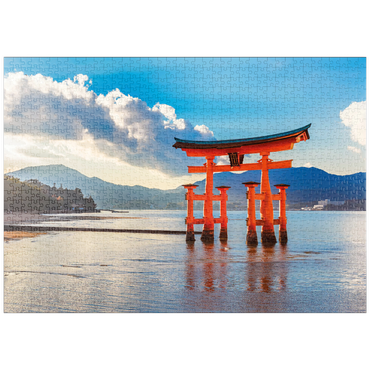 Darstellung des Puzzle Motivs puzzleplate O-Torii-Tor vor dem Itsukushima Schrein auf der Insel Miyajima - Hiroshima, Japan 1000 Puzzle