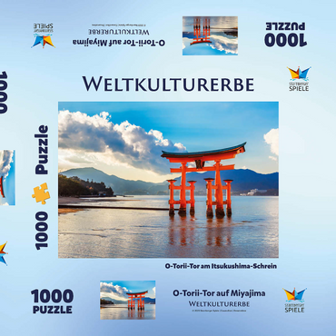 Darstellung des Puzzle Motivs O-Torii-Tor vor dem Itsukushima Schrein auf der Insel Miyajima - Hiroshima, Japan 1000 Puzzle Schachtel 3D Modell