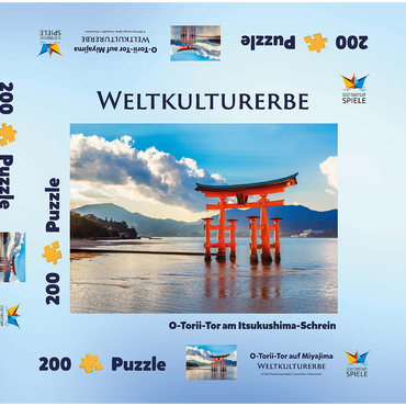 Darstellung des Puzzle Motivs O-Torii-Tor vor dem Itsukushima Schrein auf der Insel Miyajima - Hiroshima, Japan 200 Puzzle Schachtel 3D Modell