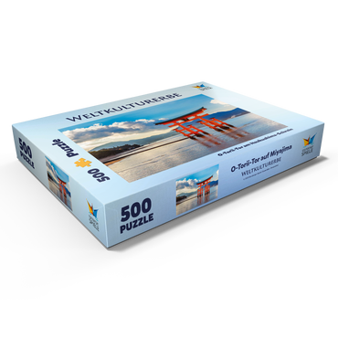 Darstellung des Puzzle Motivs O-Torii-Tor vor dem Itsukushima Schrein auf der Insel Miyajima - Hiroshima, Japan 500 Puzzle Schachtel Ansicht1