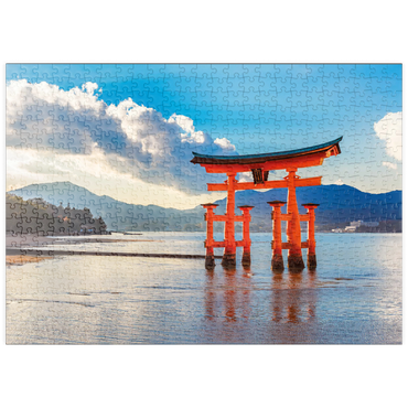 Darstellung des Puzzle Motivs puzzleplate O-Torii-Tor vor dem Itsukushima Schrein auf der Insel Miyajima - Hiroshima, Japan 500 Puzzle
