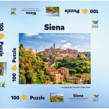 Darstellung des Puzzle Motivs Panorama von Siena - Toskana, Italien 100 Puzzle Schachtel 3D Modell