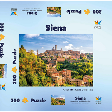 Darstellung des Puzzle Motivs Panorama von Siena - Toskana, Italien 200 Puzzle Schachtel 3D Modell
