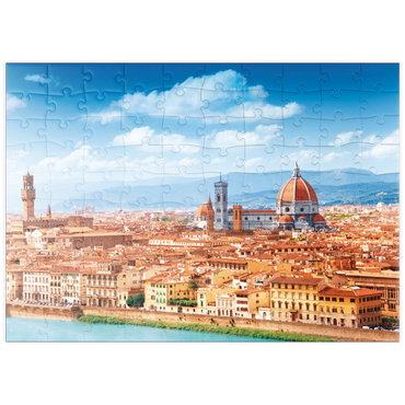 Darstellung des Puzzle Motivs puzzleplate Stadtbildpanorama von Florenz - Toskana, Italien 100 Puzzle