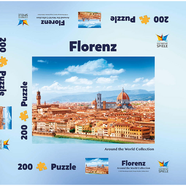 Darstellung des Puzzle Motivs Stadtbildpanorama von Florenz - Toskana, Italien 200 Puzzle Schachtel 3D Modell