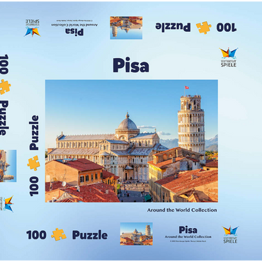 Darstellung des Puzzle Motivs Dom und Schiefer Turm von Pisa - Toskana, Italien 100 Puzzle Schachtel 3D Modell
