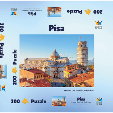 Darstellung des Puzzle Motivs Dom und Schiefer Turm von Pisa - Toskana, Italien 200 Puzzle Schachtel 3D Modell