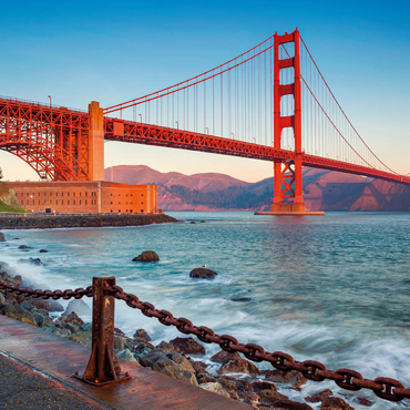 Darstellung des Puzzle Motivs Golden Gate Bridge im Sonnenaufgang - San Francisco, Kalifornien, USA 200 Puzzle 3D Modell