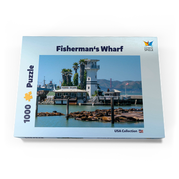 Darstellung des Puzzle Motivs Seelöwenkolonie am Pier 39 des Fisherman's Wharf - San Francisco, Kalifornien, USA 1000 Puzzle Schachtel Ansicht3