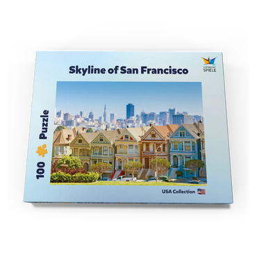 Darstellung des Puzzle Motivs Skyline von San Francisco mit den Painted Ladies am Alamo Square im Vordergrund - Kalifornien, USA 200 Puzzle Schachtel Ansicht3