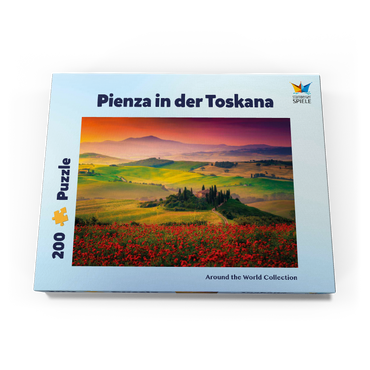 Darstellung des Puzzle Motivs Malerischer Sonnenaufgang in der Toskana - Pienza, Italien 200 Puzzle Schachtel Ansicht3