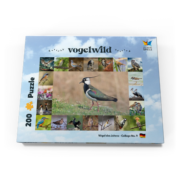 Darstellung des Puzzle Motivs Vögel des Jahres - Collage Nr.9 - Hauptmotiv: Kiebitz 200 Puzzle Schachtel Ansicht3