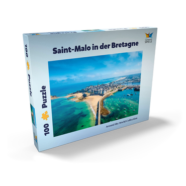 Darstellung des Puzzle Motivs Saint Malo - Stadt der Seeräuber - Bretagne, Frankreich 100 Puzzle Schachtel Ansicht2