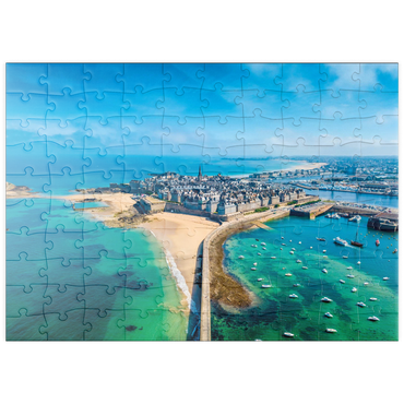 Darstellung des Puzzle Motivs puzzleplate Saint Malo - Stadt der Seeräuber - Bretagne, Frankreich 100 Puzzle