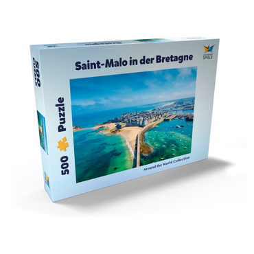 Darstellung des Puzzle Motivs Saint Malo - Stadt der Seeräuber - Bretagne, Frankreich 500 Puzzle Schachtel Ansicht2