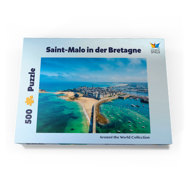 Darstellung des Puzzle Motivs Saint Malo - Stadt der Seeräuber - Bretagne, Frankreich 500 Puzzle Schachtel Ansicht3