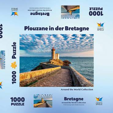Darstellung des Puzzle Motivs Leuchtturm Phare du Petit Minou in Plouzane - Bretagne, Frankreich 1000 Puzzle Schachtel 3D Modell