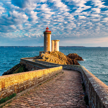 Darstellung des Puzzle Motivs Leuchtturm Phare du Petit Minou in Plouzane - Bretagne, Frankreich 100 Puzzle 3D Modell