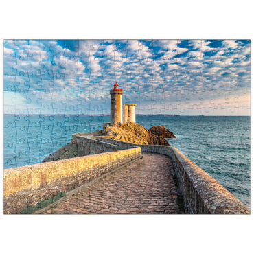 Darstellung des Puzzle Motivs puzzleplate Leuchtturm Phare du Petit Minou in Plouzane - Bretagne, Frankreich 200 Puzzle