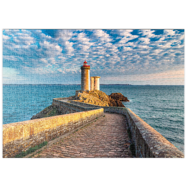 Darstellung des Puzzle Motivs puzzleplate Leuchtturm Phare du Petit Minou in Plouzane - Bretagne, Frankreich 500 Puzzle