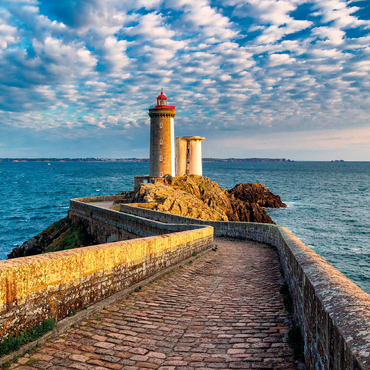 Darstellung des Puzzle Motivs Leuchtturm Phare du Petit Minou in Plouzane - Bretagne, Frankreich 500 Puzzle 3D Modell