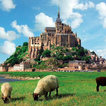 Darstellung des Puzzle Motivs Mont Saint Michel - Normadie, Bretagne, Frankreich, Weltkulturerbe 1000 Puzzle 3D Modell