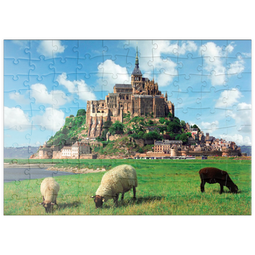 Darstellung des Puzzle Motivs puzzleplate Mont Saint Michel - Normadie, Bretagne, Frankreich, Weltkulturerbe 100 Puzzle