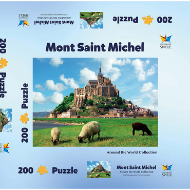 Darstellung des Puzzle Motivs Mont Saint Michel - Normadie, Bretagne, Frankreich, Weltkulturerbe 200 Puzzle Schachtel 3D Modell