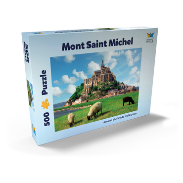 Darstellung des Puzzle Motivs Mont Saint Michel - Normadie, Bretagne, Frankreich, Weltkulturerbe 500 Puzzle Schachtel Ansicht2