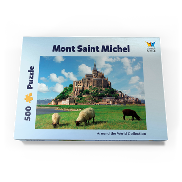 Darstellung des Puzzle Motivs Mont Saint Michel - Normadie, Bretagne, Frankreich, Weltkulturerbe 500 Puzzle Schachtel Ansicht3